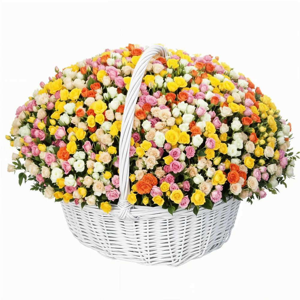 Премиум корзина Кустовых Роз в Абдулино Премиум букет из: Розы в Абдулино