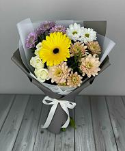 Букет цветов из:  Розы, Герберы и Хризантемы в Абдулино