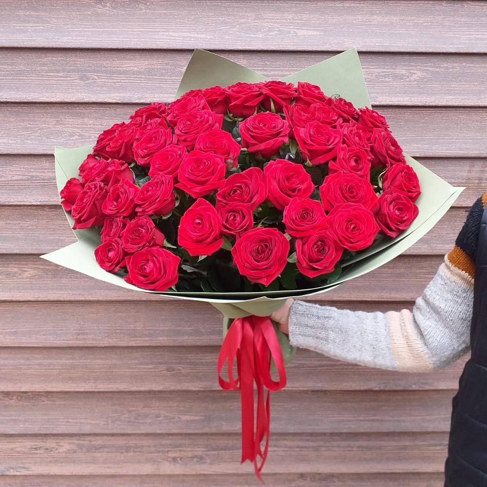 55 Красных роз в Абдулино Букет 55 Красных роз Фридом в Абдулино