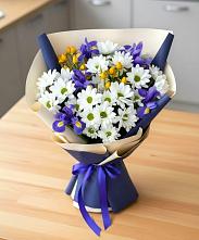 Букет цветов из:  Розы, Ирисы и Хризантемы #REPLACE_PRED# Абдулино