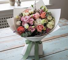 Букет цветов из:  Розы, Лизиантусы и Гвоздики #REPLACE_PRED# Абдулино