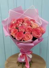 15 Розовых роз Равель в Абдулино Букет 15 Розовых роз Равель в Абдулино